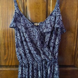 hollister blue patterned romper